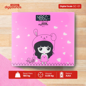 Taffware Digipounds Timbangan Badan Mini Digital Kartun 180Kg - SC-01