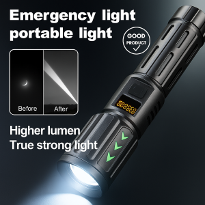 Adjustable Zoom Bright White Light Flashlight for All Seasons Outdoor Enthusiasts  Adults  Cyclists  Hikers  and Climbers with Fluorescent Digital Display