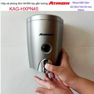 [HCM]Hộp đựng xà phòng Atmor KAG-HXPN45-Grey-Xám hộp đựng sữa tắm dầu gội đầu 500ml nhấn êm tiện dụng siêu bền