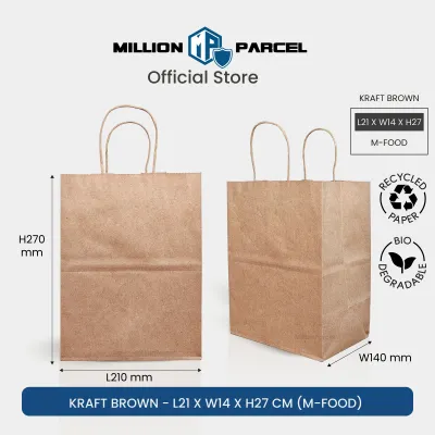 MillionParcel Kraft Paper Bag for Gift | Door Gift Bag for Present | Gift Bags | Party Bag | Goodie Bag