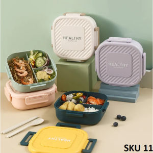 Lunch Box HEALTHY 1.3ML - Kotak Makan Sekat 3 Sekat Lunch Box Kotak Makan Bekal Anti Tumpah
