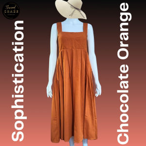 Dress and Dazzle Casual Maxi Dress for Women Plain Color with Two Side Pockets FreeSize Medium to XL Low Square Neckline