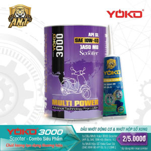 Combo Nhớt Xe Tay Ga Lon Tím & Nhớt Lap Hộp Số Thương Hiệu Yoko - Hàng Chính Hãng