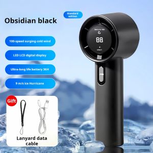 XT Turbo Mini Fan-100 Speed Strong Wind Electric Fan Rechargeable with LED Display Portable Handheld Fan for Outdoor Indoor Use
