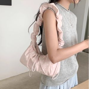 BUUXIAA Polka Dot Underarm Bag Nylon Large Capacity Crossbody Bag Fashion Ultralight Drawstring Shoulder bag