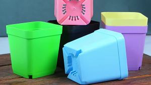 LZD  Plastic Small Black Square Succulent Planting Vientiane Flower Pot Square Seedling Cup Root-Controlling Thickened Environmental Protection New Material Sun Protection New