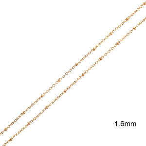 Dây Chuyền Bi Mạ Vàng 18K 1M Chiều Rộng 16/2Mm Chất Lượng Cao Dây Chuyền Hạt Để Tự Làm Trang Sức Vòng Tay Phụ Kiện Vòng Chân