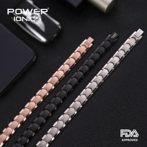【FDA Registration】Power Ionics 100% Titanium 99.999% Germanium Mens Womens Accessory Bracelet Therapy Charm Jewelry Gifts W/ Tool