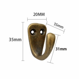 TEN Heavy-Duty Wall Mounted Hook Durable Brass Vintage Hanger Minimalist Curved Coat Robe Hook Bathroom Kitchen