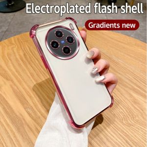 Luxury Plating Case For Vivo X100 Pro X100S Pro X100 Ultra Clear Shockproof Camera Protection Cover