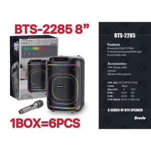 Brodu BTS-2255 Dual 6.5" Karaoke Speaker Bluetooth Party Speaker with RGB Lights & 2 Wireless Mics