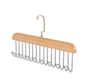 AAA - New Non-Slip Solid Wood 8 Hooks Hanger Space Saving Woman Bra Hanger Man Belt Tie Hanger Durable