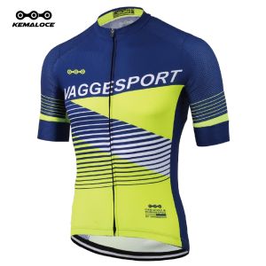 KEMALOCE White Cycling Jersey Short Sleeve Summer Outdoor Road Race Bicycle Shirt Breathabe Polyester Quick Dry Men Bike Jersey