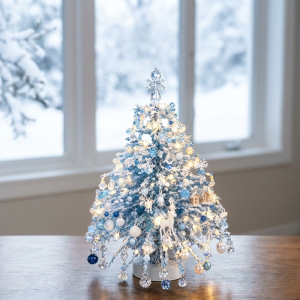 SDFBN Crystal Bead DIY Beaded Christmas Tree Kit with Light Up Handmade Halloween Tree Making Kit Creative Sparkling Holiday Beading Craft Kit Christmas