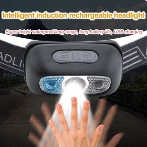 24h Shipping Induction Headlight Waterproof Rechargeable Motion Sensor Head Light Outdoor Riding Light Night Running Light Strong Light Headlamp