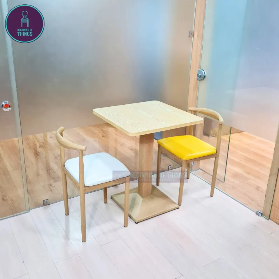 Restaurant 60cm 2-Seater Square Dining Set with Chairs Minimalist