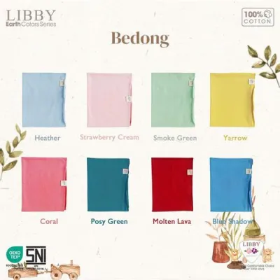 LIBBY BEDONG COTTON EARTH COLORS POLOS WARNA / BEDONG BAYI LIBBY / BABY SWADDLE / BEDONG PREMIUM