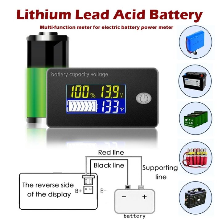 DC 10V~100V Li-ion Lifepo4 Lead acid Battery Tester Capacity Indicator ...