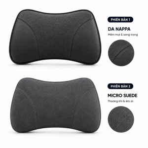Đệm Tựa Lưng Xe Hơi Bông Nhớ Micro Suede & Nappa Ergonomic Cushion
