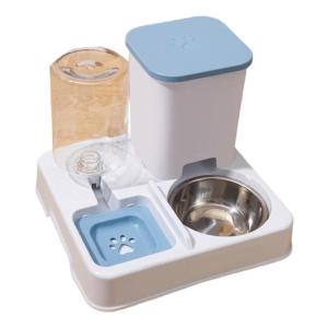 Dog Double Bowl Feeder Automatic Cats Container and Water Dispenser for Cats Dog Daily Feeding Watering Supply