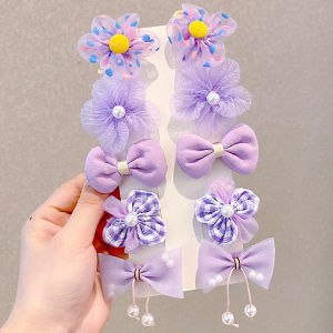 DRACC174 Jepit Rambut Anak Perempuan Motif Bunga Pita 10Pcs Gaya Korea