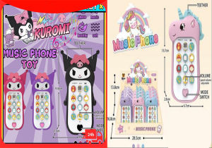 Kuromi Unicorn Baby Phone Toys Telephone Teether Music Voice Early Educational Machine