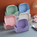 Square Wheat Fiber Saucer Plate Deep Dishes with Base Holder Fruit Salad Appetizer Dessert Unbreakable Dishware Tableware. 