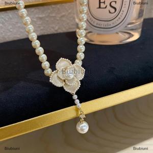 [COD] Biubiuni Ngọc Trai Hoa Trang Sức Set Phụ Nữ Ngọt Ngào Thanh Lịch Ngọc Trai Vòng Cổ Bông Tai Nhẫn Ngọt Ngào Choker Thời Trang Đám Cưới Trang Sức