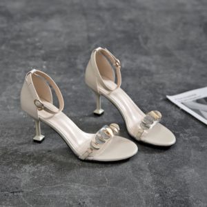 Giày cao gót nhọn 7p da mềm quai trong khóa bán nguyệt bít gót - SD119