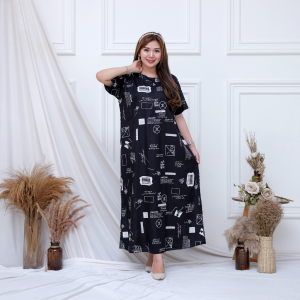 Daster Panjang Lengan Pendek / Daster Jumbo Panjang Lengan Pendek