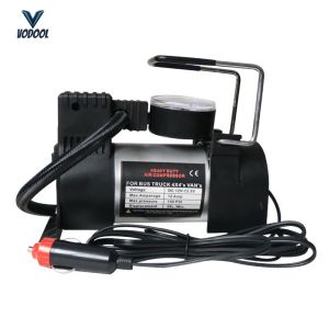Portable 12V DC Air Pump for Vehicles with Pressure Gauge Compact Tire Inflator for Cars Motorcycles and Bicycles