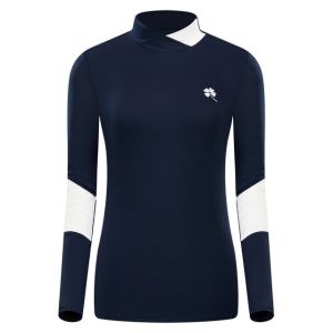 Golf Shirts Long Sleeved For Womens Slim Casual Tops Ladies Patchwork Quick Dry Sports Bottoming Stand Collar Tennis Tops