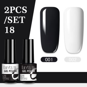 UR SUGAR LILYCUTE 3PCs Rose Gold Gel Art Nail Long Polish Manicure Set Glitter Nail Art Gel Semi Permanent Base Top Coat UV Gel Art Nail Art Design Hybrid