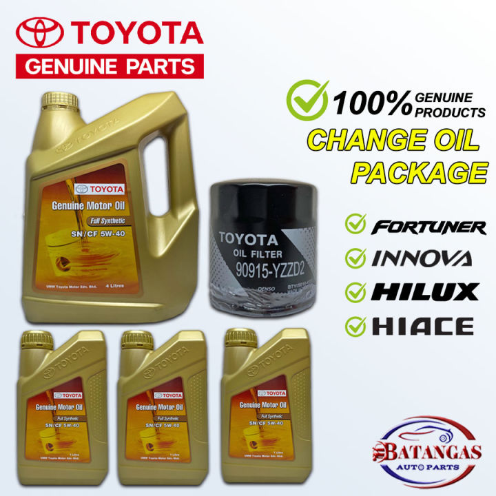 ORIGINAL TOYOTA CHANGE OIL PACKAGE Toyota Fortuner / Innova / Hilux ...