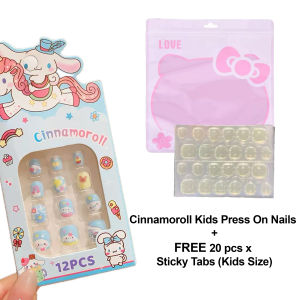 [SG] Kids Sanrio Hello Kitty Melody Kuromi Cinnamoroll Press on Nails Fake Nails Stick on Nails