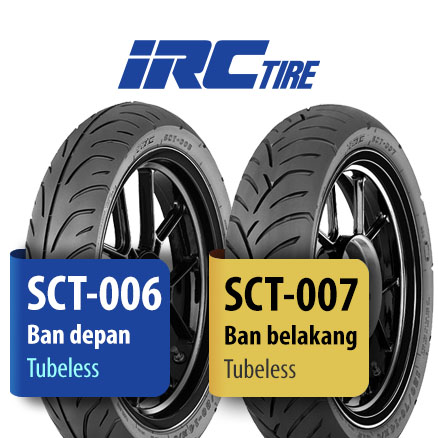 バイク pcx irc sct-006 007 100/80-14 120/70-14 IRC Ban Motor PCX R14 Ukuran 100/80-14 & 120/70-14 Tubeless PCX