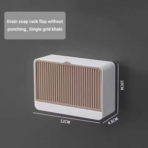 🔥24 hours shipment🔥Adhesive Wall Mounted Soap Box Shower Shelf with Drain Soap Holder for Shower Bathroom Bathtub Kitchen Sink Waterproof Dustproof No Drilling Soap Container for Bathroom GYM Traveling Camping