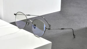 FONEX แว่นตาไทเทเนียมบริสุทธิ์ผู้หญิงแว่นตากลมย้อนยุคผู้ชายวินเทจเกาหลีเบาพิเศษญี่ปุ่นแว่นสายตากำหนดเอง8554