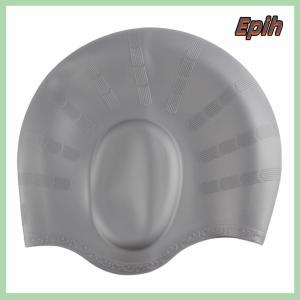 [Epih] Adults High Elastic Swimming Caps Men Women Waterproof Swimming Pool Cap Protect Ears Long Hair Large Silicone Diving Hat