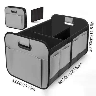 Seemetal cốp xe ô tô Organizer có thể gập lại đa năng thân cây hộp lưu trữ vải Oxford sức chứa lớn cốp xe ô tô lưu trữ 63L