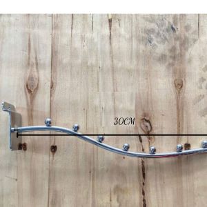 Móc treo bi treo quần áo móc treo bi cong móc treo siêu thị cài rãnh Slatwall inox cao cấp - E04 - Phát Đạt Gia