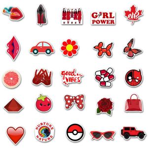 Stiker Kartun red small fresh ins girlish isi 25 pcs
