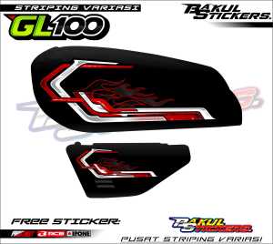 Striping Variasi Motor HONDA GL 100 Fire / Sticker List Variasi Motor GL 100