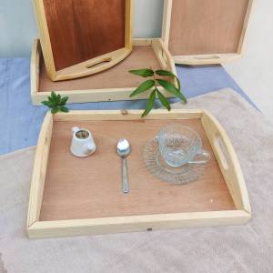 MT DESIGN รุ่น MT056-1 ถาดอาหาร ถาดเสิร์ฟอาหาร สไตล์มินิมอล ถาดไม้สี่เหลี่ยม ถาดมีหูจับ ถาดไม้ราคาถูก