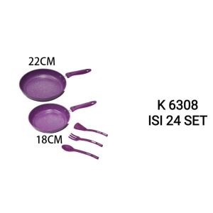 Sakura Panci Set Bayi 2pcs Granit Wajan Keramik Food Grade Aman Untuk Mpasi Balita Kukusan Cookware