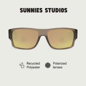Sunnies Studios Nolan (Polarized Wraparound Square Sunglasses Shades for Men and Women)