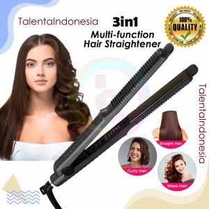 Catokan Rambut 3in1 Mutifungsi Catok Rambut Lurus Wave & Keriting Kabel Anti Lift Beputar 360 / Catok Curly Pelurus Pengeriting Rambut Hair Straightener