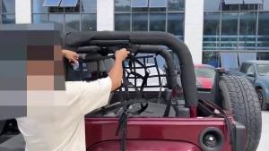 Cornerr Car Rear Trunk Side Luggage Carrier Cargo Storage Net for Jeep Wrangler JK 2 Doors 2007 2008 2009 2010 2011 2012-2017 8N6Y2