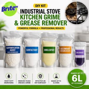 BritePH Industrial Stove/Kitchen Grime & Grease Remover DIY Kit (6L Yield)