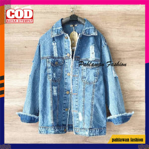 Jaket Wanita Terbaru Oversize Bahan Jeans